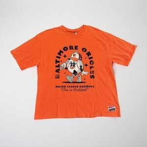 New Era Baltimore Orioles Baseball Graphic T Shirt Orange Womens Large NWT